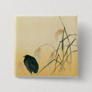 Blackbird, Edo Period 15 Cm Square Badge