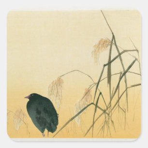 Blackbird, Edo Period Square Sticker