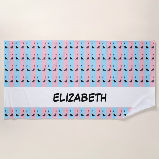 Blackbird Finding Your Other Half Beach Towel (Front)