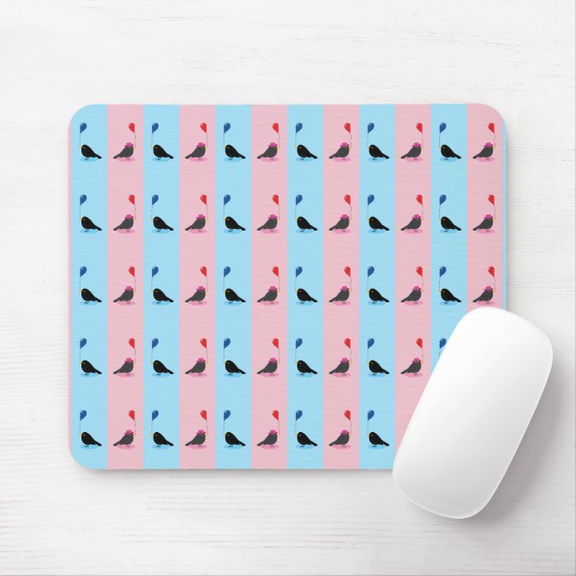 Blackbird Finding Your Other Half Mouse Mat (With Mouse)