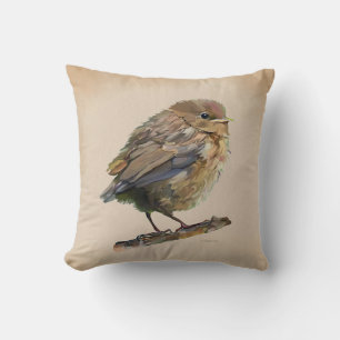 Blackbird Fledgling Cushion