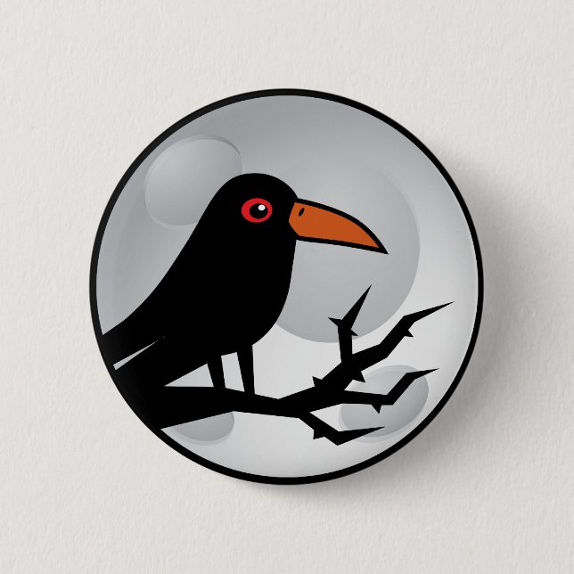 Blackbird Goth Raven/Crow 6 Cm Round Badge (Front)