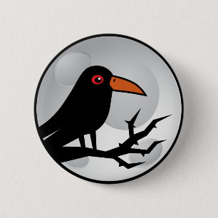 Blackbird Goth Raven/Crow 6 Cm Round Badge
