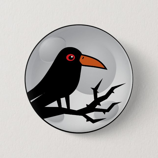 Blackbird Goth Raven/Crow 6 Cm Round Badge (Front)