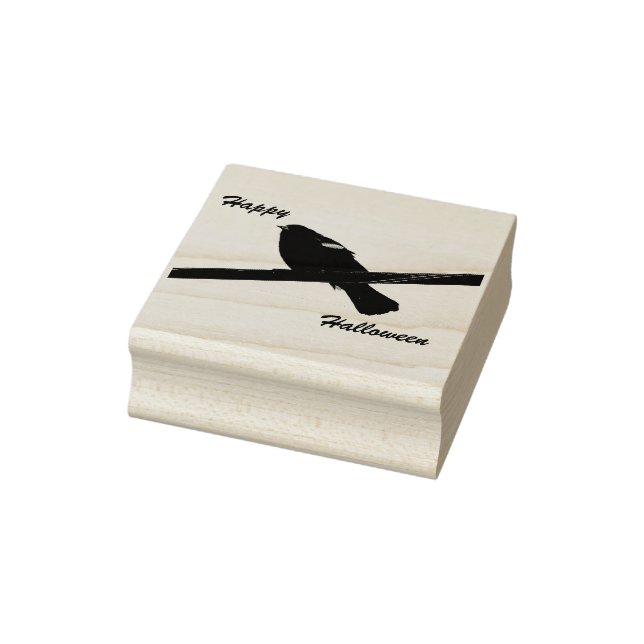 Blackbird Happy Halloween Rubber Stamp (Stamp)