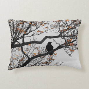 Blackbird In The Tree Decorative Cushion