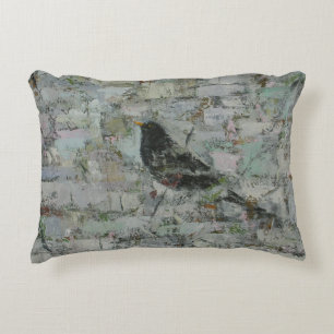 Blackbird in Tree Decorative Cushion