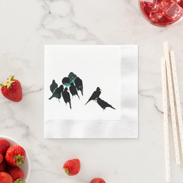 Blackbird Raven Crow Party Napkin (Insitu)