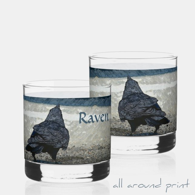 Blackbird Raven in Shades of Grey and Black Whiskey Glass (Creator Uploaded)