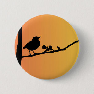 Blackbird Silhouette 6 Cm Round Badge