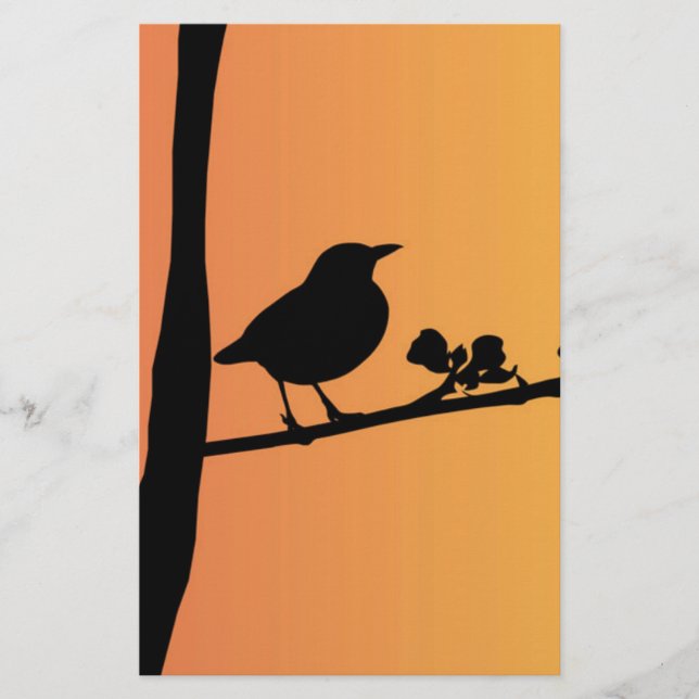 Blackbird Silhouette Stationery (Front)