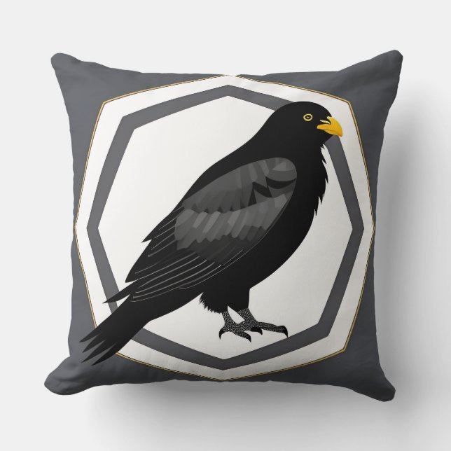 Blackbird Stylised Illustration  Cushion (Front)