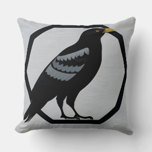 Blackbird Stylised Illustration Cushion