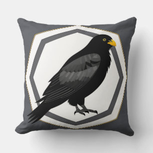 Blackbird Stylized Illustration  Cushion