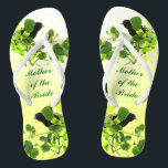 Blackbird Wedding Mother of the Bride Flip Flop<br><div class="desc">Blackbirds in a tree with yellow green leaves are the theme of these cheerful Mother of the Bride wedding flip flops.  Easily customise the text for your special occasion.</div>