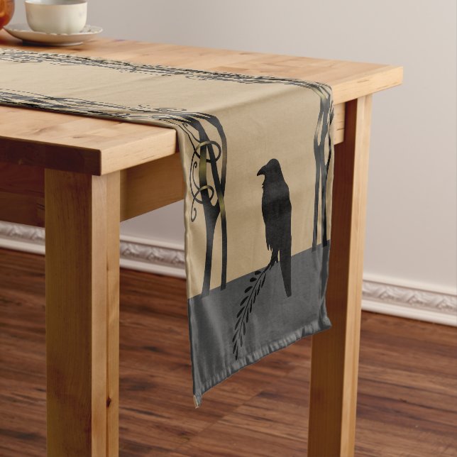 Blackbirds Crow Ravens Short Table Runner (In Situ)