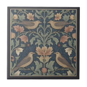Blackbirds William Morris style Blackbird Tile