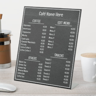 Blackboard Background Café Coffee Shop Menu  Pedestal Sign
