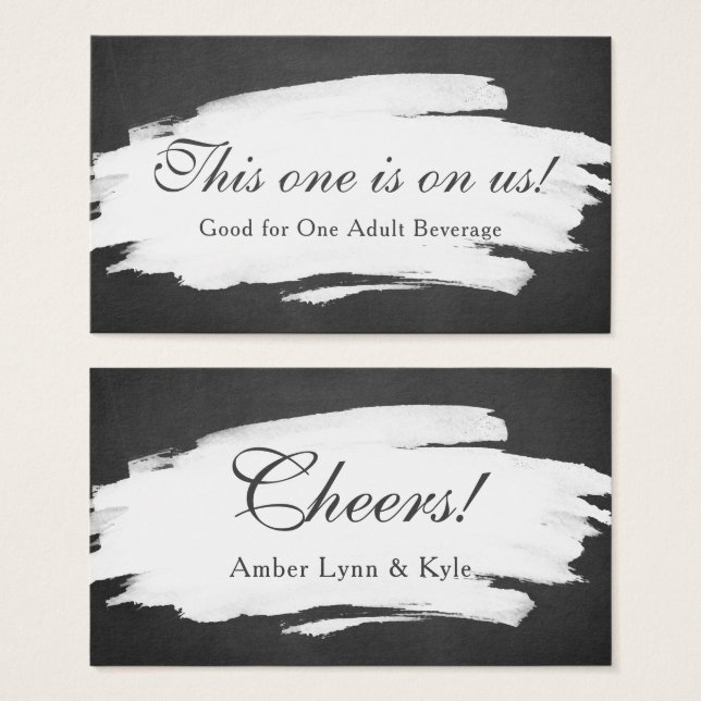 Blackboard & Brushstrokes w/ Script, Drink Tickets (Front & Back)