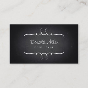 Blackboard Chalk Retro Slate Professional Curved Business Card