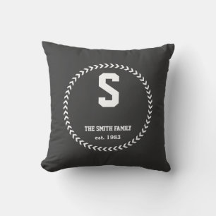 Blackboard Chalkboard Style Monogram Cushion