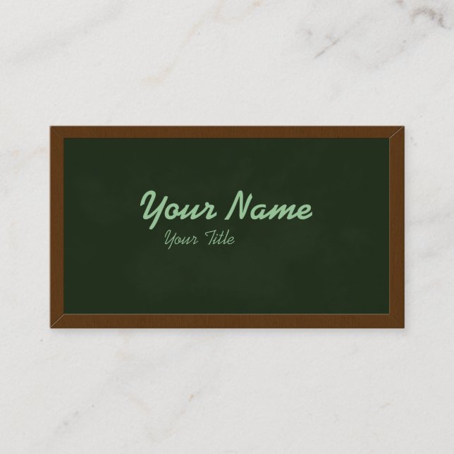 Blackboard Chalkboard Teacher School Business Card (Front)