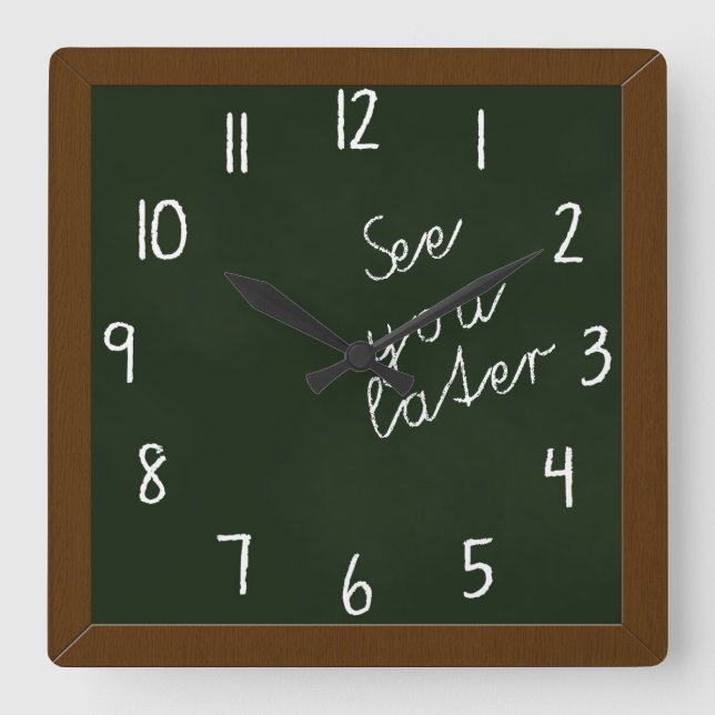 Blackboard Chalkboard Wall Clock square (Front)