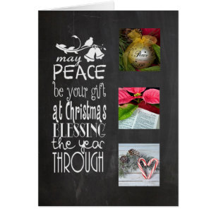 Blackboard Christmas frame with holiday photos