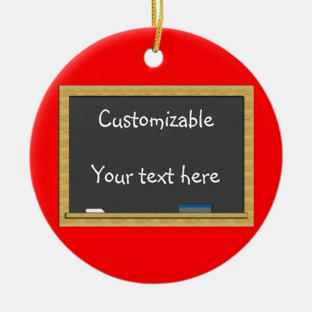 Blackboard Greeting - Customisable Ceramic Tree Decoration (Front)