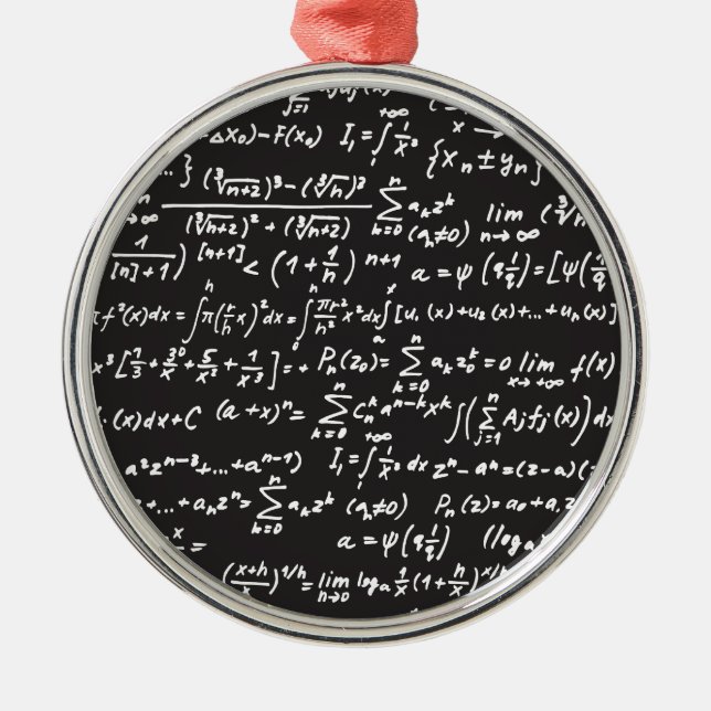 Blackboard Math Equations Metal Tree Decoration (Front)