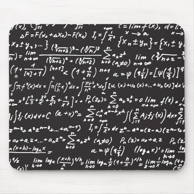 Blackboard Math Equations Mouse Mat (Front)