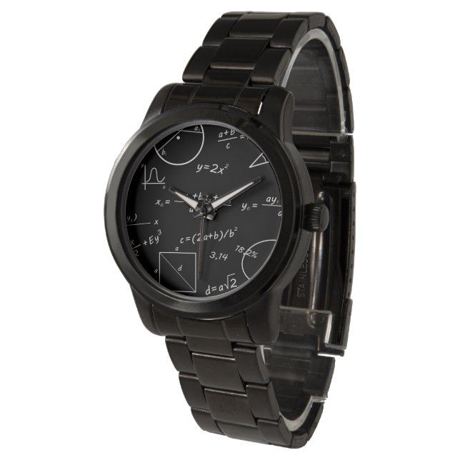 Blackboard Oversized Black Bracelet Watch (Angled)