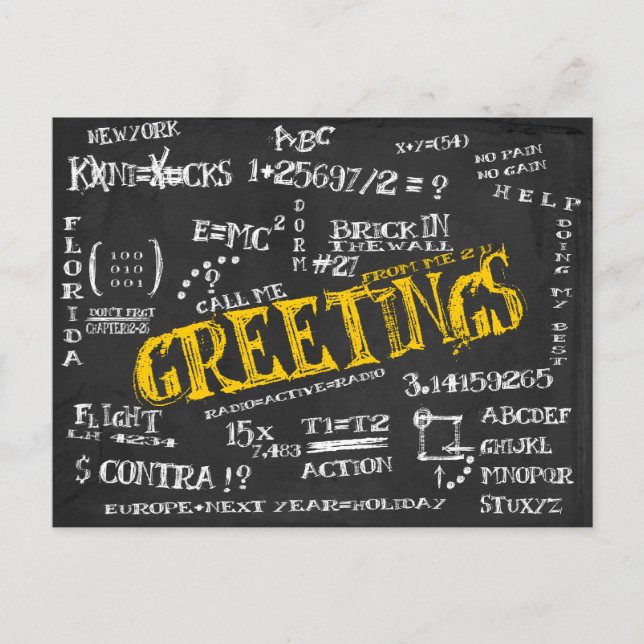 Blackboard Postcard from The Dorm (Front)