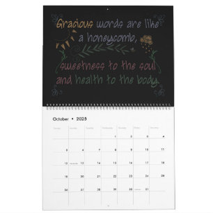 Blackboard Scriptures 2024 monthly calendar