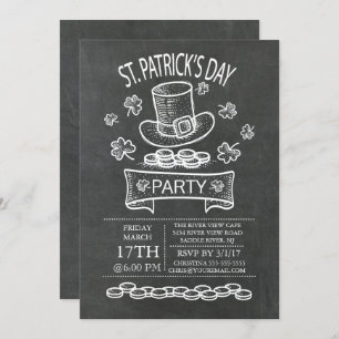 Blackboard St. Patrick's Day Party Invitation