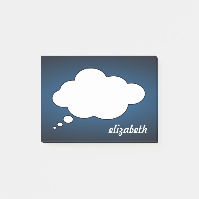 Blackboard Talk Bubble Personalised Name Post-it Notes (Front)