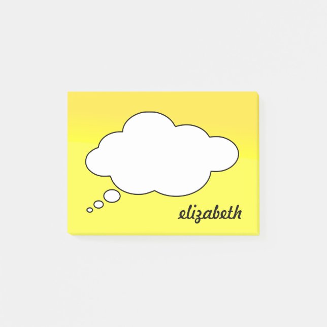 Blackboard Talk Bubble Personalised Name Post-it Notes (Front)