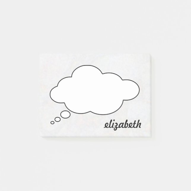Blackboard Talk Bubble Personalised Name Post-it Notes (Front)