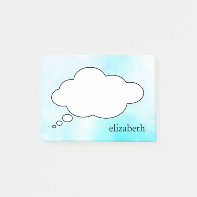 Blackboard Talk Bubble Personalised Name Post-it Notes (Front)