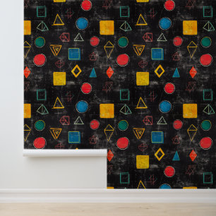Blackboard wallpaper with learning shapes