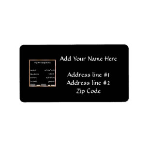 Blackboard with Math Equations Label