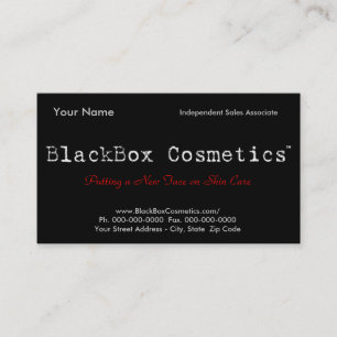 BlackBox Cosmetics, Independant Sales Associ... Business Card