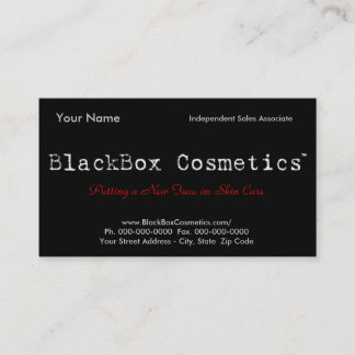 BlackBox Cosmetics, Independant Sales Associ... Business Card