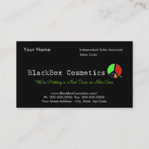 BlackBox Cosmetics, Independant Sales Associ... Business Card