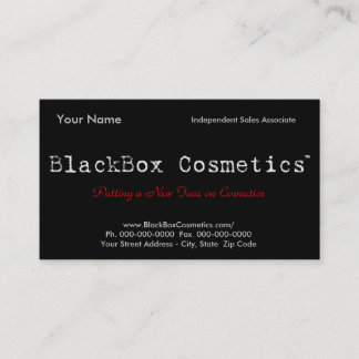 BlackBox Cosmetics, Independant Sales Associ... Business Card