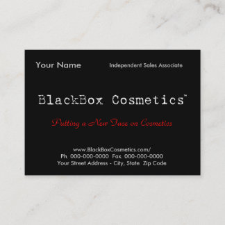 BlackBox Cosmetics, Independant Sales Associ... Business Card