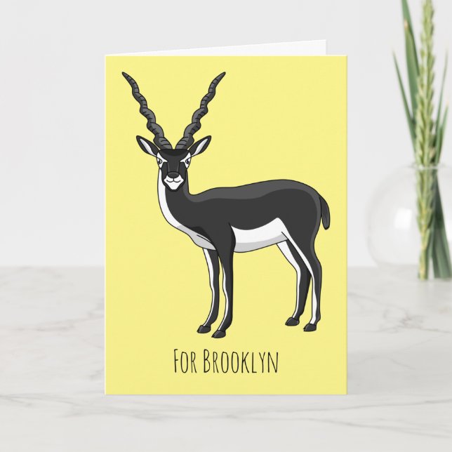 Blackbuck antelope illustration card (Front)