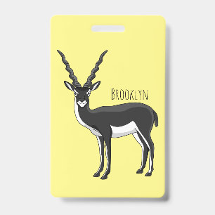 Blackbuck antelope illustration ID badge