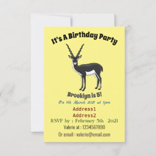 Blackbuck antelope illustration invitation