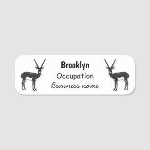 Blackbuck antelope illustration name tag